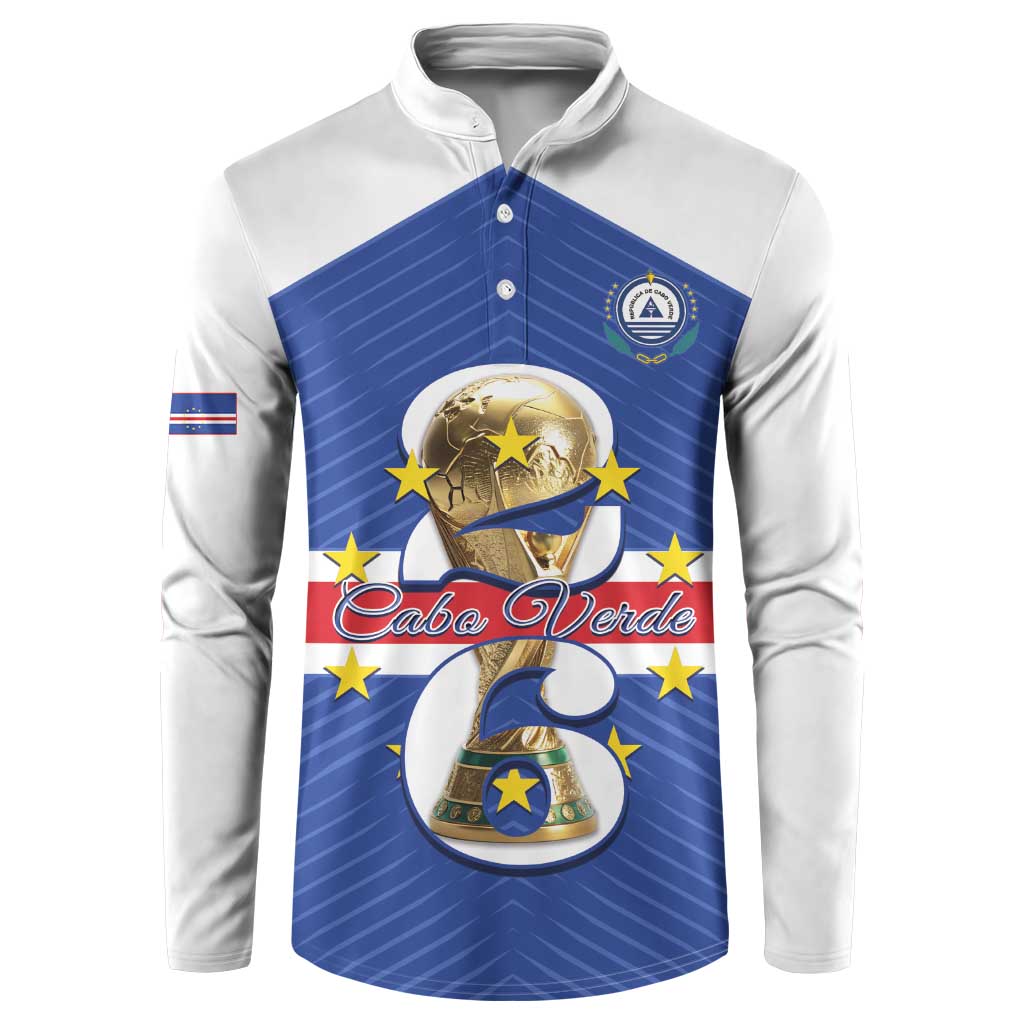 Personalized Cape Verde Football Button Sweatshirt 2026 Tubaroes Azuis First-ever World Cup - Wonder Print Shop