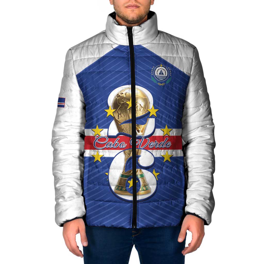 Personalized Cape Verde Football Padded Jacket 2026 Tubaroes Azuis First-ever World Cup - Wonder Print Shop