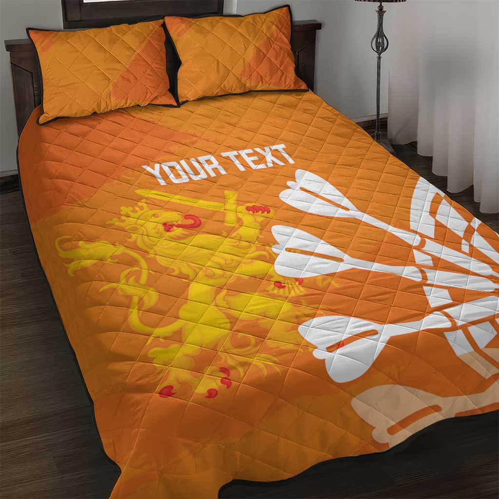 Personalised Netherlands Darts Quilt Bed Set Holland National Color - Grunge Style - Wonder Print Shop