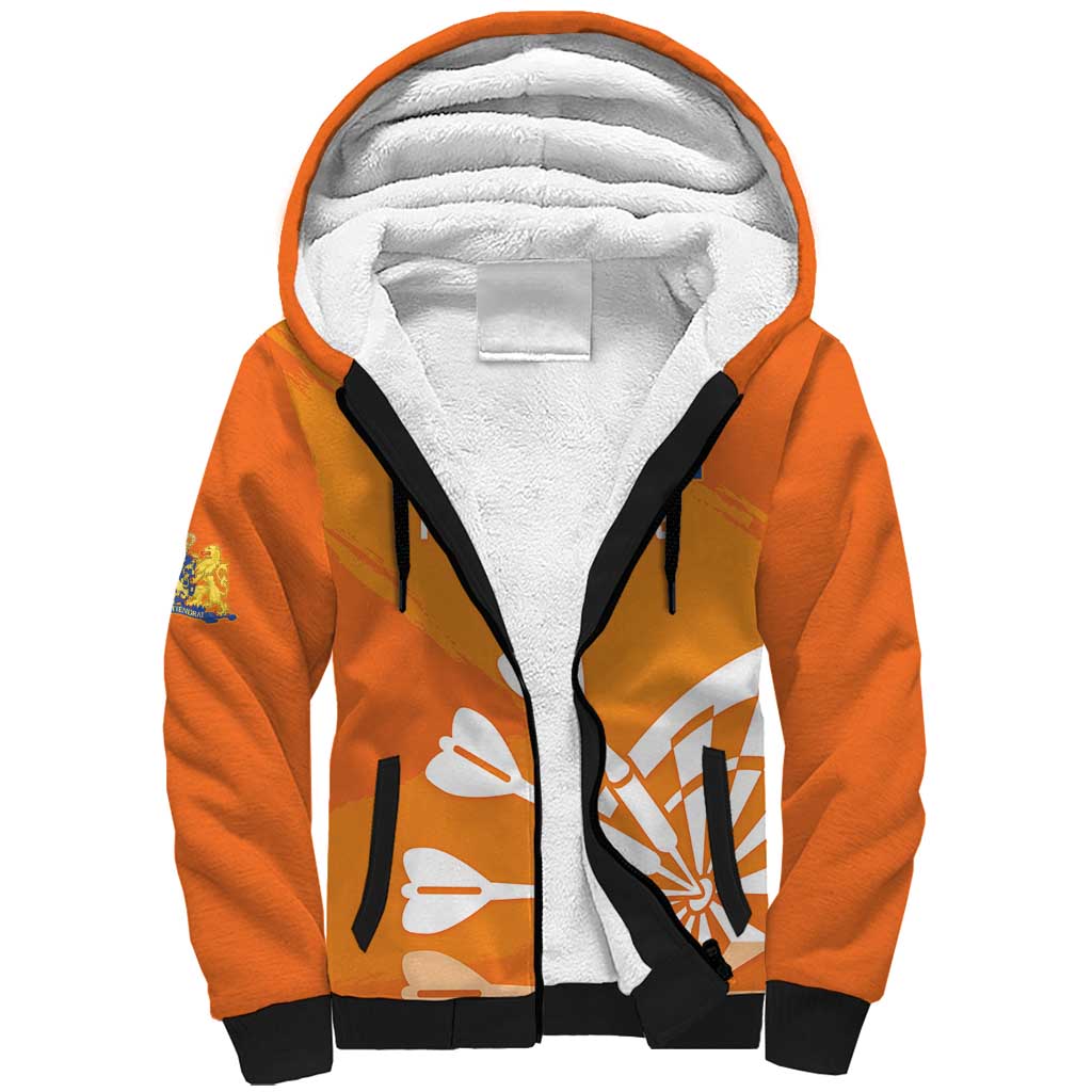 Personalised Netherlands Darts Sherpa Hoodie Holland National Color - Grunge Style