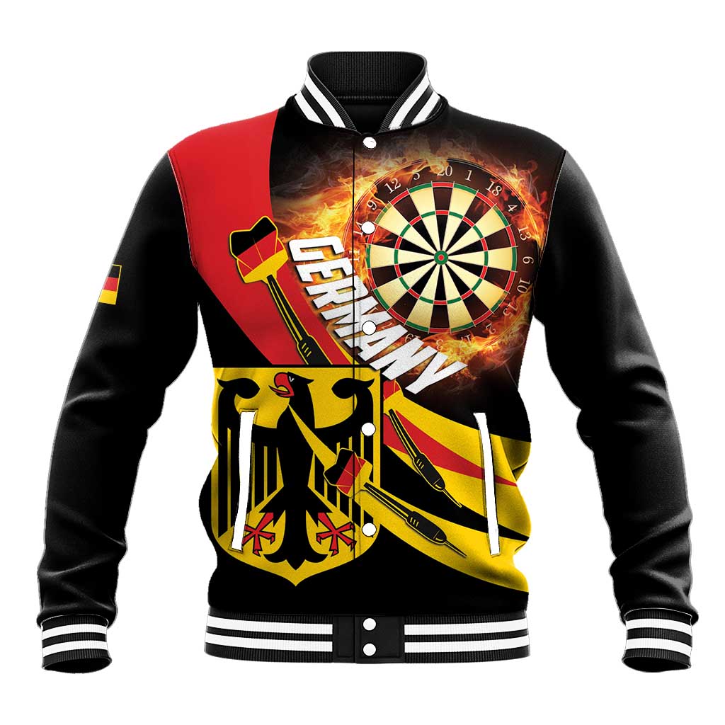 Germany Darts Baseball Jacket Flaming Dartboard Style - Wonder Print Shop