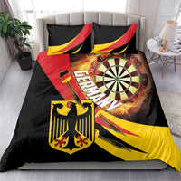 Black Germany darts bedding set with matching pillowcases featuring dartboard and shield