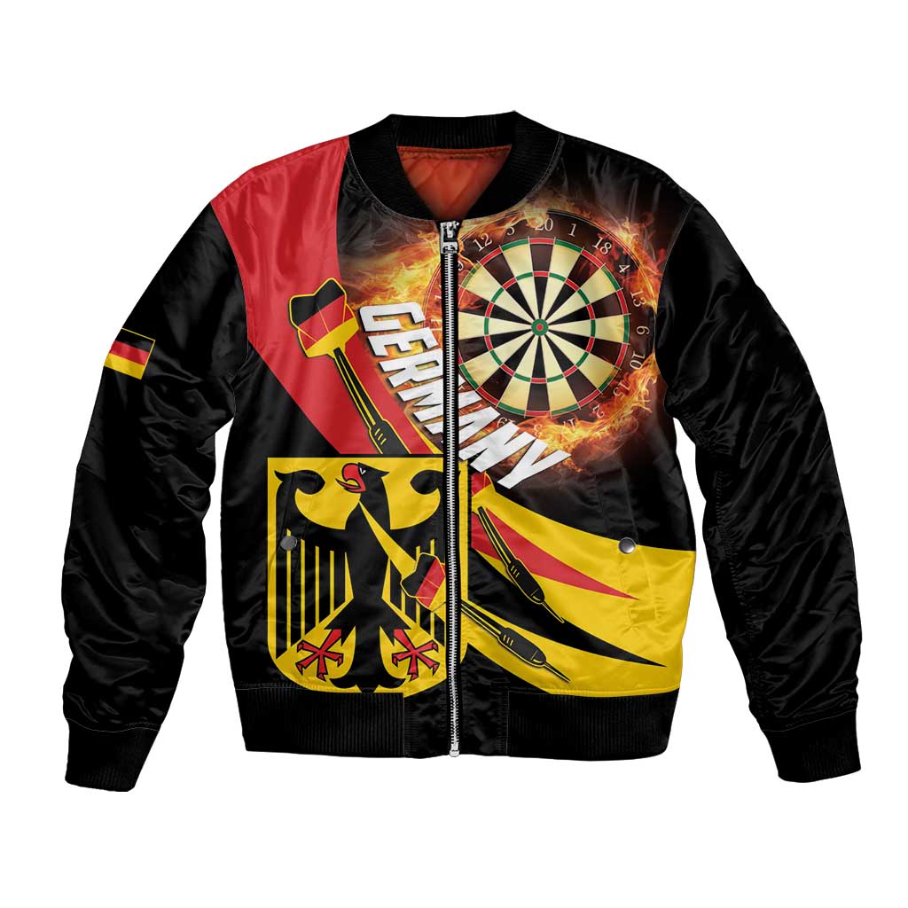 Germany Darts Bomber Jacket Flaming Dartboard Style - Wonder Print Shop