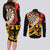 Germany Darts Couples Matching Long Sleeve Bodycon Dress and Long Sleeve Button Shirt Flaming Dartboard Style - Wonder Print Shop