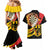 Germany Darts Couples Matching Mermaid Dress and Hawaiian Shirt Flaming Dartboard Style - Wonder Print Shop