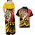 Germany Darts Couples Matching Off Shoulder Maxi Dress and Hawaiian Shirt Flaming Dartboard Style - Wonder Print Shop