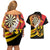 Germany Darts Couples Matching Off Shoulder Short Dress and Hawaiian Shirt Flaming Dartboard Style - Wonder Print Shop