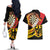 Germany Darts Couples Matching Off The Shoulder Long Sleeve Dress and Hawaiian Shirt Flaming Dartboard Style - Wonder Print Shop