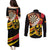 Germany Darts Couples Matching Puletasi and Long Sleeve Button Shirt Flaming Dartboard Style - Wonder Print Shop