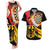 Germany Darts Couples Matching Tank Maxi Dress and Hawaiian Shirt Flaming Dartboard Style - Wonder Print Shop