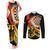 Germany Darts Couples Matching Tank Maxi Dress and Long Sleeve Button Shirt Flaming Dartboard Style - Wonder Print Shop