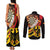 Germany Darts Couples Matching Tank Maxi Dress and Long Sleeve Button Shirt Flaming Dartboard Style - Wonder Print Shop