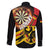 Germany Darts Family Matching Long Sleeve Bodycon Dress and Hawaiian Shirt Flaming Dartboard Style - Wonder Print Shop