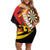 Germany Darts Family Matching Off Shoulder Short Dress and Hawaiian Shirt Flaming Dartboard Style - Wonder Print Shop