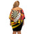 Germany Darts Family Matching Off Shoulder Short Dress and Hawaiian Shirt Flaming Dartboard Style - Wonder Print Shop