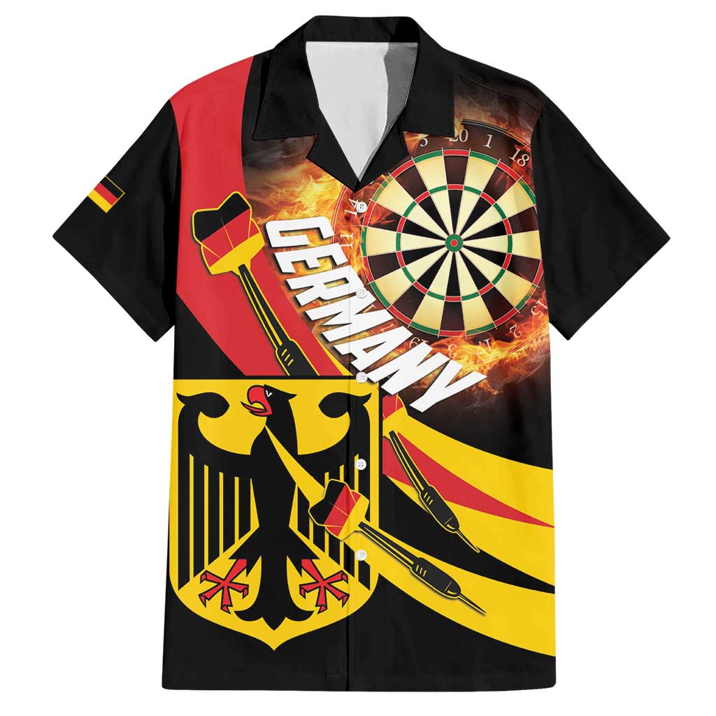 Germany Darts Hawaiian Shirt Flaming Dartboard Style - Wonder Print Shop