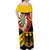 Personalised Germany Darts Off Shoulder Maxi Dress Flaming Dartboard Style