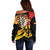 Personalised Germany Darts Off Shoulder Sweater Flaming Dartboard Style