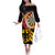 Personalised Germany Darts Off The Shoulder Long Sleeve Dress Flaming Dartboard Style