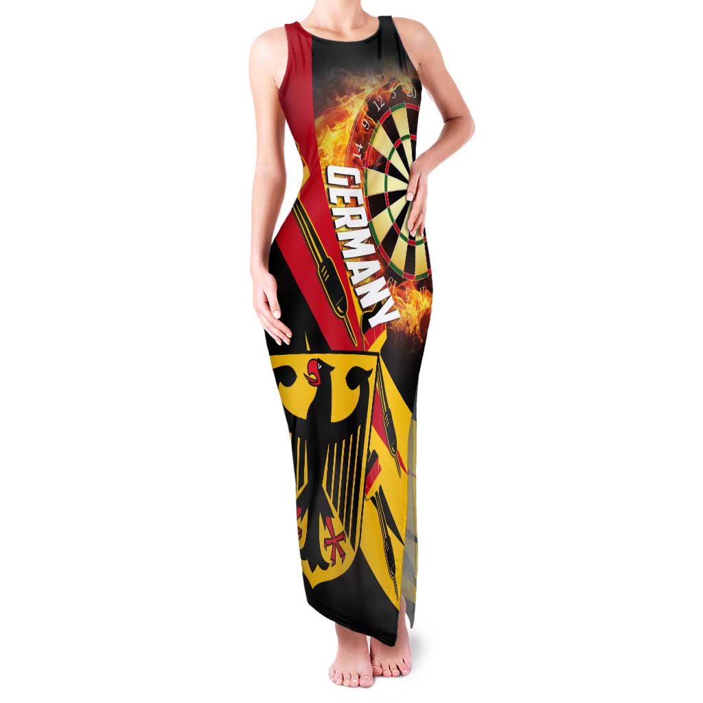 Personalised Germany Darts Tank Maxi Dress Flaming Dartboard Style