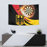 Germany darts flaming dartboard tapestry wall hanging with bold shield and tricolor accents