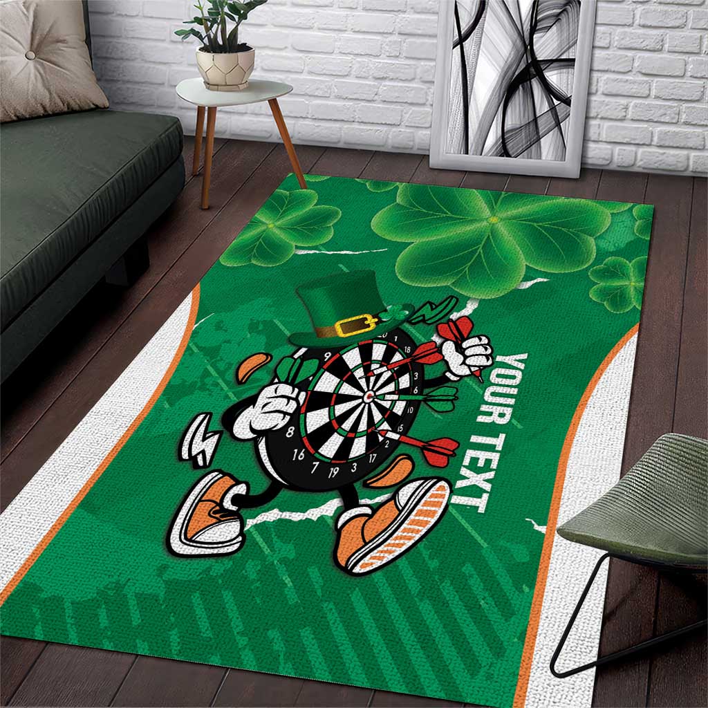 Personalised Ireland Darts Area Rug Irish Dartboard Mascot Shamrock Pattern - Wonder Print Shop