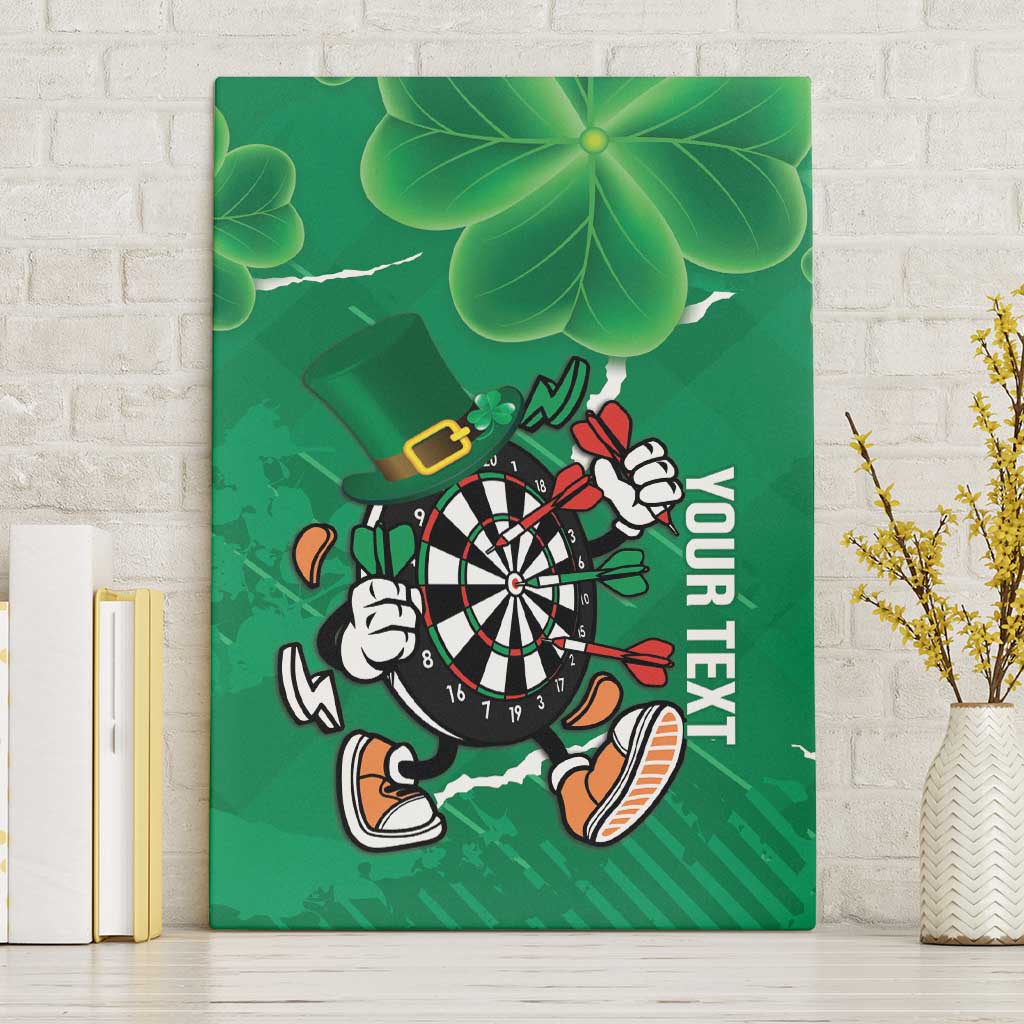 Personalised Ireland Darts Canvas Wall Art Irish Dartboard Mascot Shamrock Pattern - Wonder Print Shop