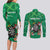 Personalised Ireland Darts Couples Matching Long Sleeve Bodycon Dress and Long Sleeve Button Shirt Irish Dartboard Mascot Shamrock Pattern - Wonder Print Shop