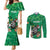 Personalised Ireland Darts Couples Matching Mermaid Dress and Long Sleeve Button Shirt Irish Dartboard Mascot Shamrock Pattern