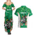 Personalised Ireland Darts Couples Matching Summer Maxi Dress and Hawaiian Shirt Irish Dartboard Mascot Shamrock Pattern - Wonder Print Shop