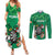 Personalised Ireland Darts Couples Matching Summer Maxi Dress and Long Sleeve Button Shirt Irish Dartboard Mascot Shamrock Pattern - Wonder Print Shop