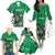 Personalised Ireland Darts Family Matching Off The Shoulder Long Sleeve Dress and Hawaiian Shirt Irish Dartboard Mascot Shamrock Pattern - Wonder Print Shop