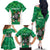 Personalised Ireland Darts Family Matching Off The Shoulder Long Sleeve Dress and Hawaiian Shirt Irish Dartboard Mascot Shamrock Pattern - Wonder Print Shop