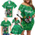 Personalised Ireland Darts Family Matching Off Shoulder Short Dress and Hawaiian Shirt Irish Dartboard Mascot Shamrock Pattern - Wonder Print Shop