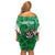 Personalised Ireland Darts Family Matching Off Shoulder Short Dress and Hawaiian Shirt Irish Dartboard Mascot Shamrock Pattern - Wonder Print Shop