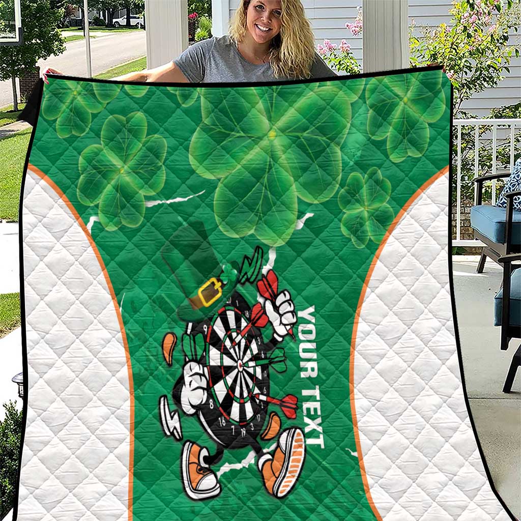 Personalised Ireland Darts Quilt Irish Dartboard Mascot Shamrock Pattern - Wonder Print Shop