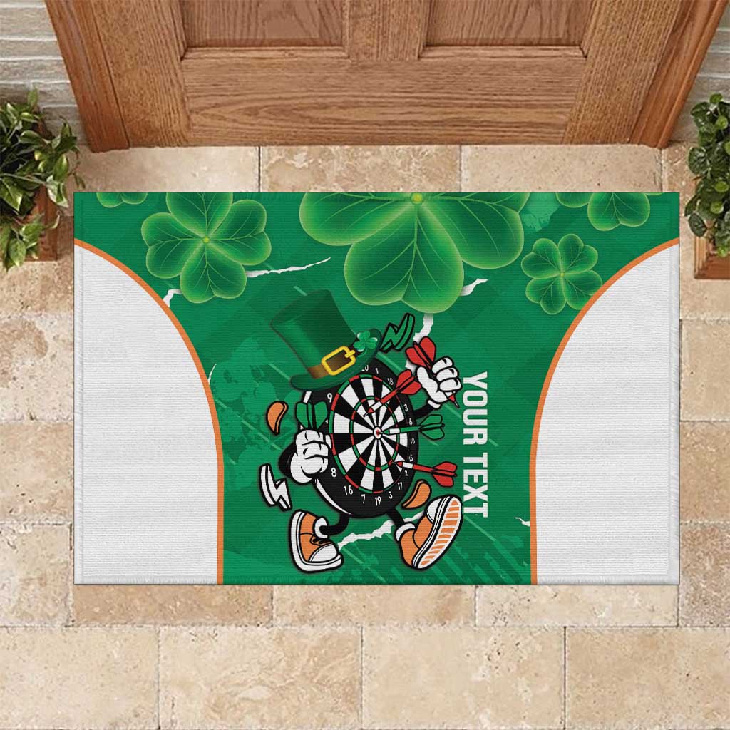 Personalised Ireland Darts Rubber Doormat Irish Dartboard Mascot Shamrock Pattern - Wonder Print Shop