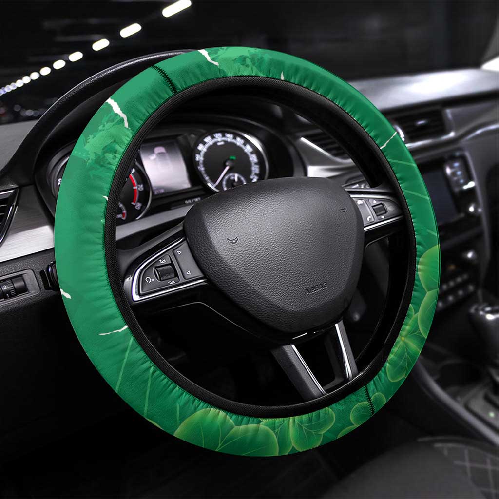 Ireland Darts Steering Wheel Cover Irish Dartboard Mascot Shamrock Pattern