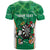 Personalised Ireland Darts T Shirt Irish Dartboard Mascot Shamrock Pattern