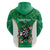 Personalised Ireland Darts Zip Hoodie Irish Dartboard Mascot Shamrock Pattern