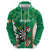 Personalised Ireland Darts Zip Hoodie Irish Dartboard Mascot Shamrock Pattern