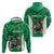 Personalised Ireland Darts Zip Hoodie Irish Dartboard Mascot Shamrock Pattern