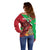 Personalised Wales Darts Off Shoulder Sweater Welsh Dragon - Grunge Style