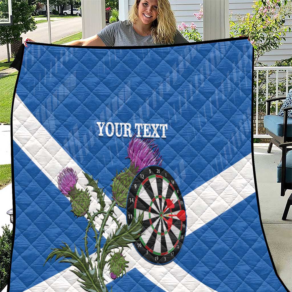 Personalised Scotland Darts Quilt Scottish Thistle - Flag Style - Wonder Print Shop