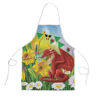 Wales Saint David's Day Apron Dydd Gwyl Dewi Hapus Dragon Daffodil - Wonder Print Shop