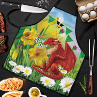 Wales Saint David's Day Apron Dydd Gwyl Dewi Hapus Dragon Daffodil - Wonder Print Shop