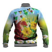 Wales Saint David's Day Baseball Jacket Dydd Gwyl Dewi Hapus Dragon Daffodil - Wonder Print Shop
