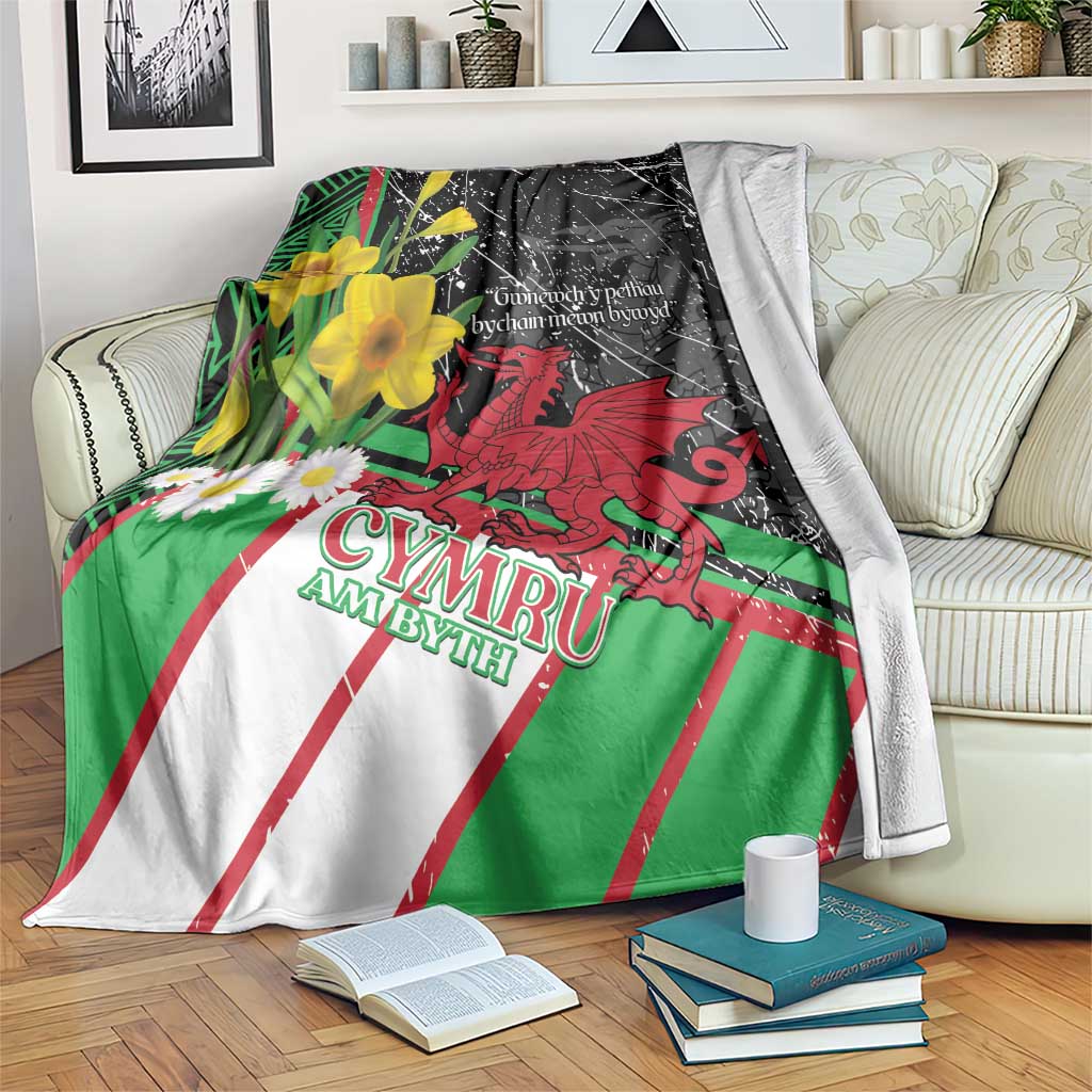 Wales Saint David's Day Blanket Cymru Am Byth Welsh Dragon - Wonder Print Shop