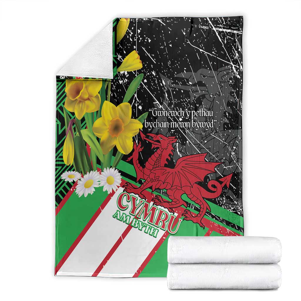 Wales Saint David's Day Blanket Cymru Am Byth Welsh Dragon - Wonder Print Shop