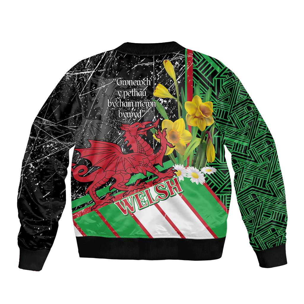 Wales Saint David's Day Bomber Jacket Cymru Am Byth Welsh Dragon - Wonder Print Shop